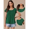 INSPIRE CHIC Women's Short Sleeve Pleated Front Dressy Round Neck Summer Casual Blouses - 2 of 4