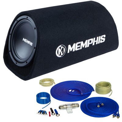 Memphis SRX18SPT 120W RMS Amplified Vented 8" Bass Tube and Amp Wiring Kit