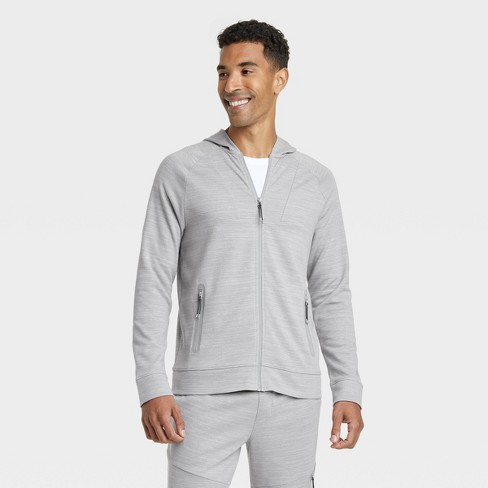 Men's Cotton Fleece Hooded Sweatshirt - All In Motion™ Heathered Light Gray  Xl : Target