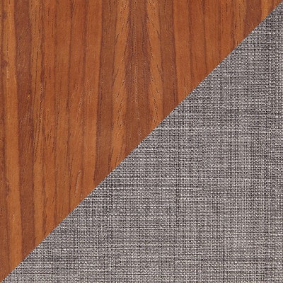 Gray Upholstered Ladderback Side Chair with Walnut Wood