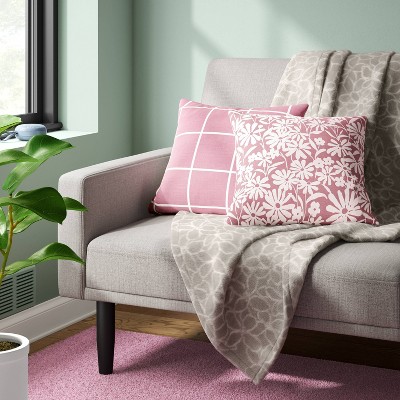 Gray Floral Knitted Lightweight Throw Blanket, 50x60 Inches