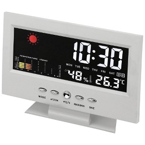 REGALWOVEN Electric Weather Forecast Battery Backup Alarm Clock, 5.9"L x 2.2"W x 4.7"H 1 Pc - 1 of 4