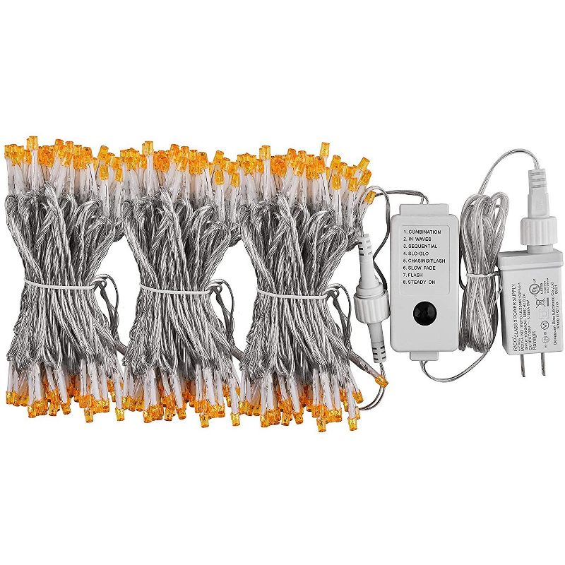 Joiedomi 300 Orange LED Clear Wire String Lights, 8 Modes, 3 of 5