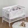 Sweet Jojo Designs + BreathableBaby Girl Breathable Mesh Crib Liner Pad Peony Floral Garden Lavender Purple and Ivory - 2 of 4