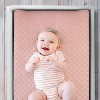 The Peanutshell Changing Pad Cover for Baby Girls, Rainbow Floral Plush Minky, Pink - 3 of 4