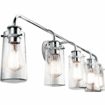 Bronze Modern 44" Vanity Light with Clear Jelly Jar Shades