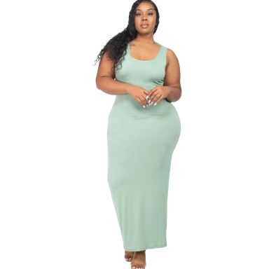 Slickblue Plus Size Solid Maxi Dress for Women, Sleeveless Stretch Jersey  Knit, Casual Fit, Green Bay, Size 3XL : Target
