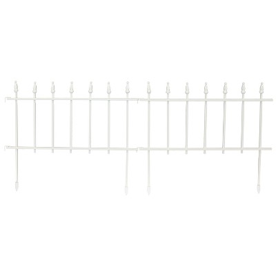 White Iron Roman Style Decorative Garden Fence Panels Set of 5