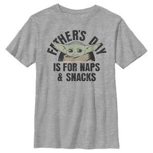 Boy's Star Wars: The Mandalorian Grogu Father's Day is for Naps & Snacks T-Shirt - 1 of 4