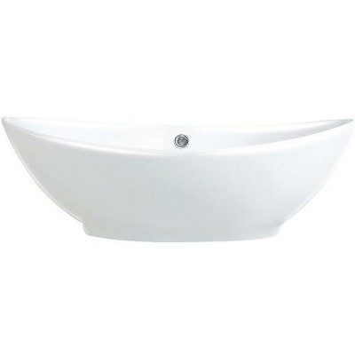 Modern White Ceramic Oval Vessel Bathroom Sink