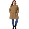 Agnes Orinda Women's Plus Size Notched Lapel Single Breasted Back Split Winter Long Pea Coats - 3 of 4