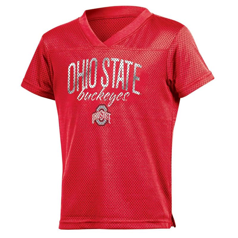 NCAA Ohio State Buckeyes Girls&#39; Mesh T-Shirt Jersey, 1 of 4