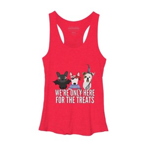 Women's Design By Humans Dog Halloween - We're Only Here For The Treats By PedigreePrints Racerback Tank Top - 1 of 3