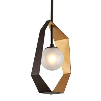 Troy Lighting Origami 1 - Light Pendant in  Bronze Frosted Clear Shade