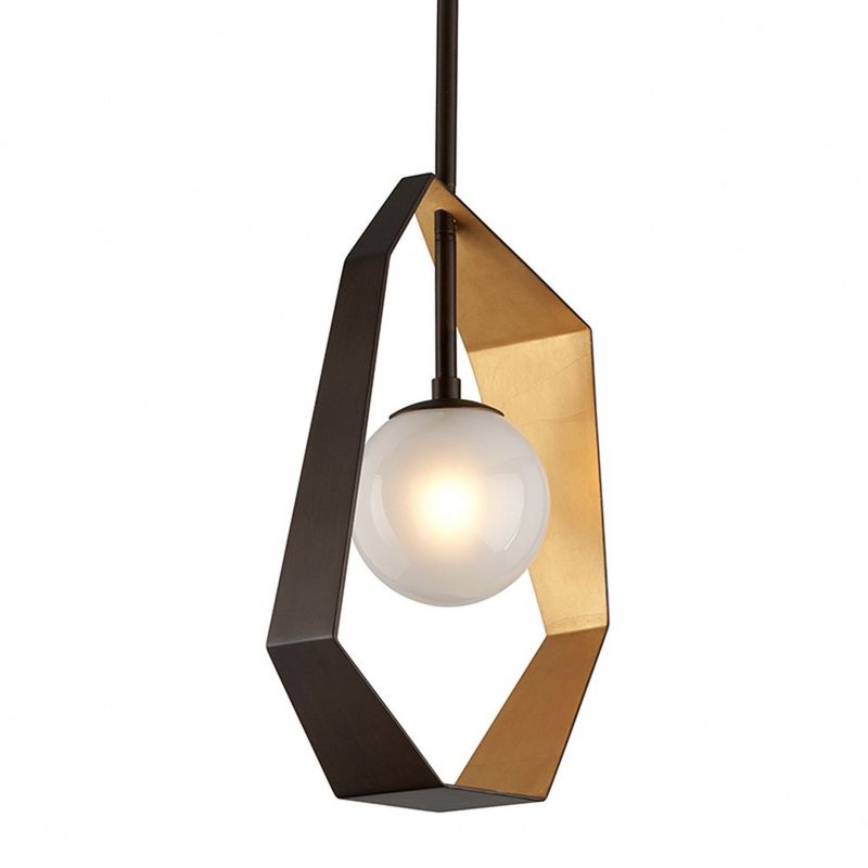 Troy Lighting Origami 1 - Light Pendant in  Bronze Frosted Clear Shade, 1 of 2