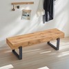 TiramisuBest Handcrafted Mango Wood Bench – Rustic Boho Dining Bench, Natural Wood Finish & Eco-Friendly Design - 2 of 4
