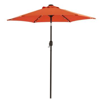 7.5' x 7.5' Solar LED Patio Umbrella Orange - Wellfor