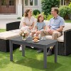 VINGLI Outdoor Coffee Table, HDPE Patio Coffee Table for Outside, All-Weather Rectangle Coffee Table for Deck, Garden, Balcony, Porch - 2 of 4