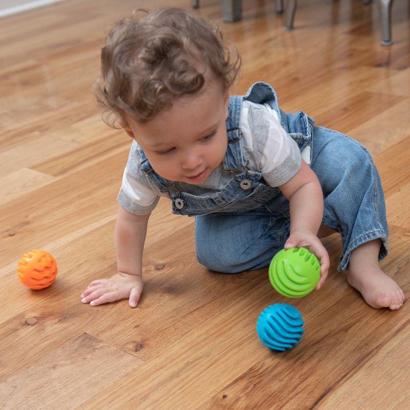 Fat Brain Toys Baby and Toddler Learning Sensory Rollers - Set of 3 Spheres, 6 of 9