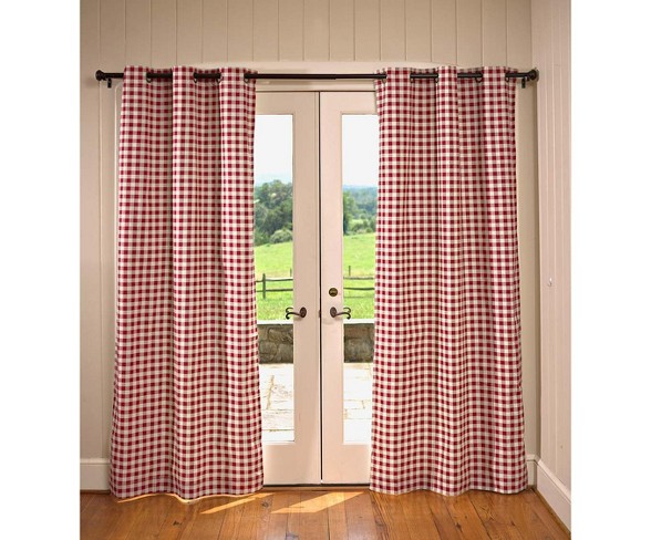 Thermalogic Insulated Grommet-Top Checked Curtain Pair, 40" W X 54" L, Black - Thermalogic
