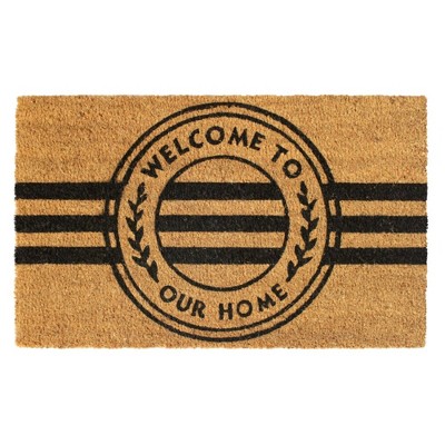 Raj Tufted Welcome to Our Home Stripe Doormat Black/Natural