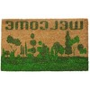 HomeRoots 18" X 30" Beige and Green Coir Trees Welcome Outdoor Door Mat - 4 of 4