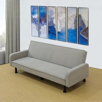 DOMETOUR Flannel Living Room Sofa Bed,  Morden Design Convertible Sofa Multi-function Leisure Sleeper Couch