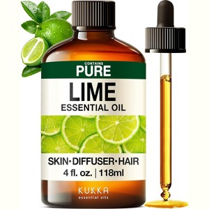 KUKKA Lime Essential Oils - 4 Fl Oz - for Hair, Skin, Diffuser, Aromatherapy & DIY Soap Making Scent - 1 of 1