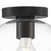 Possini Euro Design Gustin Modern Ceiling Light Semi Flush-Mount Fixture 8 3/4" Black Clear Glass for Bedroom Kitchen Living Room - 3 of 4