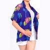 LA LEELA Women's Button Down Blouses Casual Summer Beach Party V Neck Short Sleeve Vacation Button Up Dress Hawaiian Shirts for Women - 4 of 4