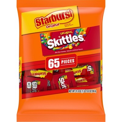 Skittles and Starburst Fun Size Mix Bite Size Candies - 31.9oz/65ct