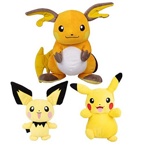 Pokemon 8 Pichu 8 Pikachu 12 Raichu Plush Stuffed Animal Toys 3 Pack Evolution Set 2 Target
