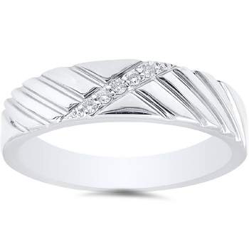 Pompeii3 Mens Diamond 14K White Gold Wedding Ring