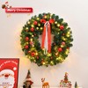 Slickblue Lighted Christmas Wreath, Battery Operated with Timer, Holiday Door Decor, Green, 36 Inch - 4 of 4