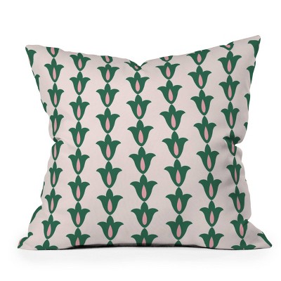 Deep green throw online pillows