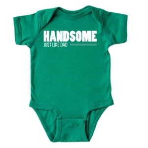 The Juniper Shop Handsome Just Like Dad Baby Short Sleeve Bodysuit - 12M - Kelly - 1 of 4