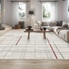 Modern Machine Washable Large Area Rug for Bedroom Minimalist Geometric Carpet Stain Resistant Non Slip Carpet - 3 of 4