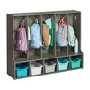 ECR4Kids Streamline 5-Section Coat Locker with Bench and Scoop Front Storage Bins, Toddler Size, Grey Wash - 4 of 4