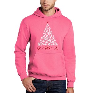 LA Pop Art Paw Christmas Tree - Men's Word Art Hooded Sweatshirt - 1 of 4