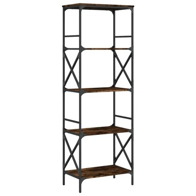 vidaXL Bookcase, 5-Tier Storage Cabinet for Living Room, Book Shelf with Adjustable Feet