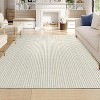 Neutral Boho Area Rug, Striped Soft Ultra-Thin Non-Slip Washable Carpet for Living Room, Bedroom, Nursery, Dining Room - 2 of 4