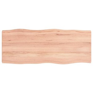 vidaXL Table Top, Light Brown 39.4"x15.7"x(0.8"-1.6") Treated Solid Wood Live Edge - 1 of 4