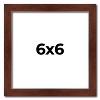 PosterPalooza | Square Classic Modern Brown Picture Frame - UV Acrylic, Foam Board Backing, Hanging Hardware - 2 of 4