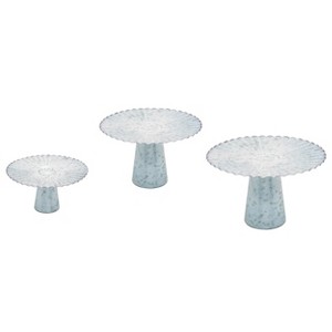 Transpac Metal 13.75 in. Silver Spring Plant Risers Set of 3 - 1 of 2