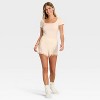 Women's Ribbed Short Sleeve Shirt and Shorts Pajama Set - Auden™ - 3 of 3