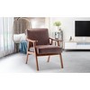 APRILSOUL Mid-Century Accent Chair - Solid Wood Frame, Thick Backrest, Wingback Lounge - 3 of 4