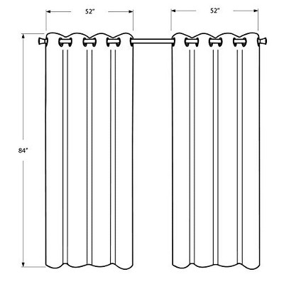 Silver Polyester Blackout Grommet Window Panel Set