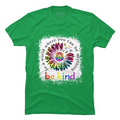Adult Design By Humans You Can Be Anything, Be Kind Flower Pride By Avocato T-Shirt