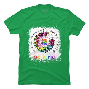Adult Design By Humans You Can Be Anything, Be Kind Flower Pride By Avocato T-Shirt - 1 of 2