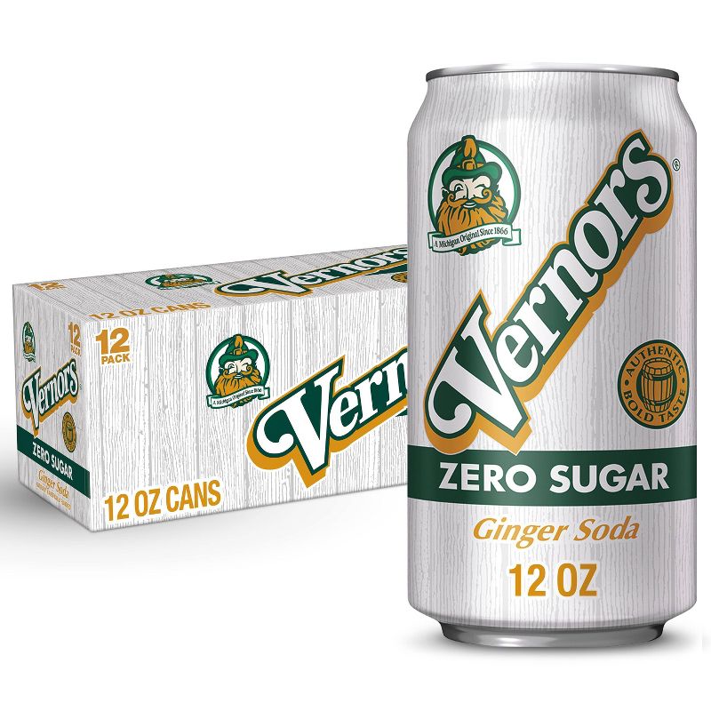 Vernors Zero Sugar Ginger Soda - 12pk/12 fl oz Cans, 1 of 8
